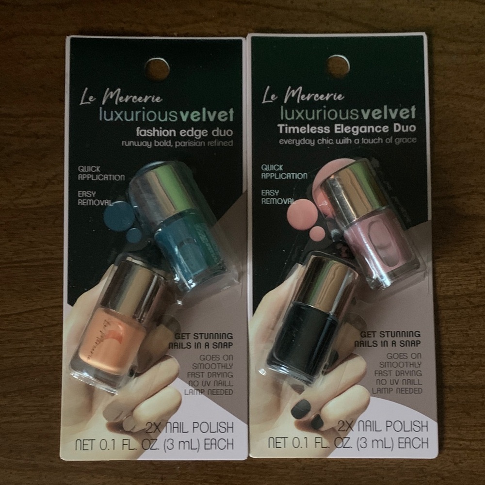 It’s bundle time! NWOT Le Mercerie 2pc Luxurious Velvet 2pk Nail Polish Set